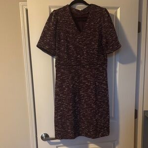 Ann Taylor Burgundy Tweed Mini Dress